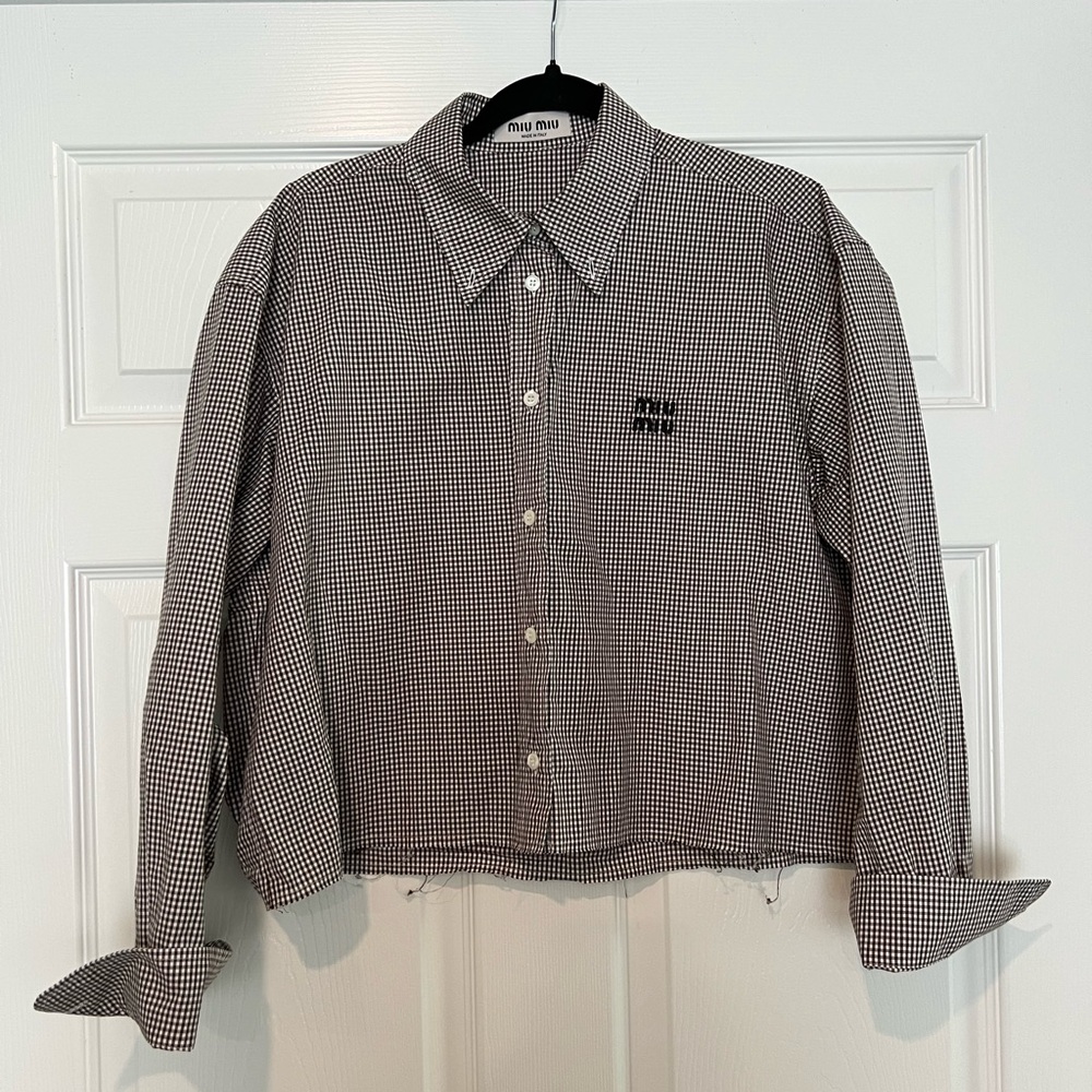 Cropped miu miu flannel